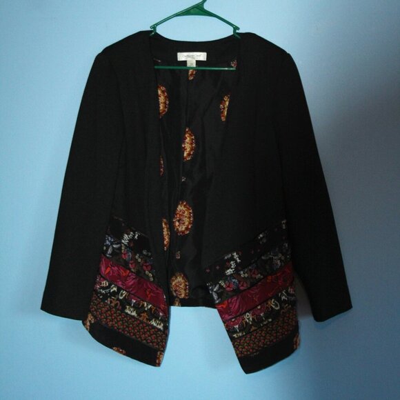 Coldwater Creek Multi Fabric Blazer Petite Medium Modest - Picture 2 of 16